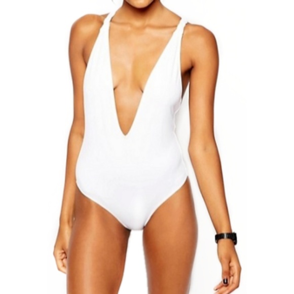 asos white one piece bathing suit